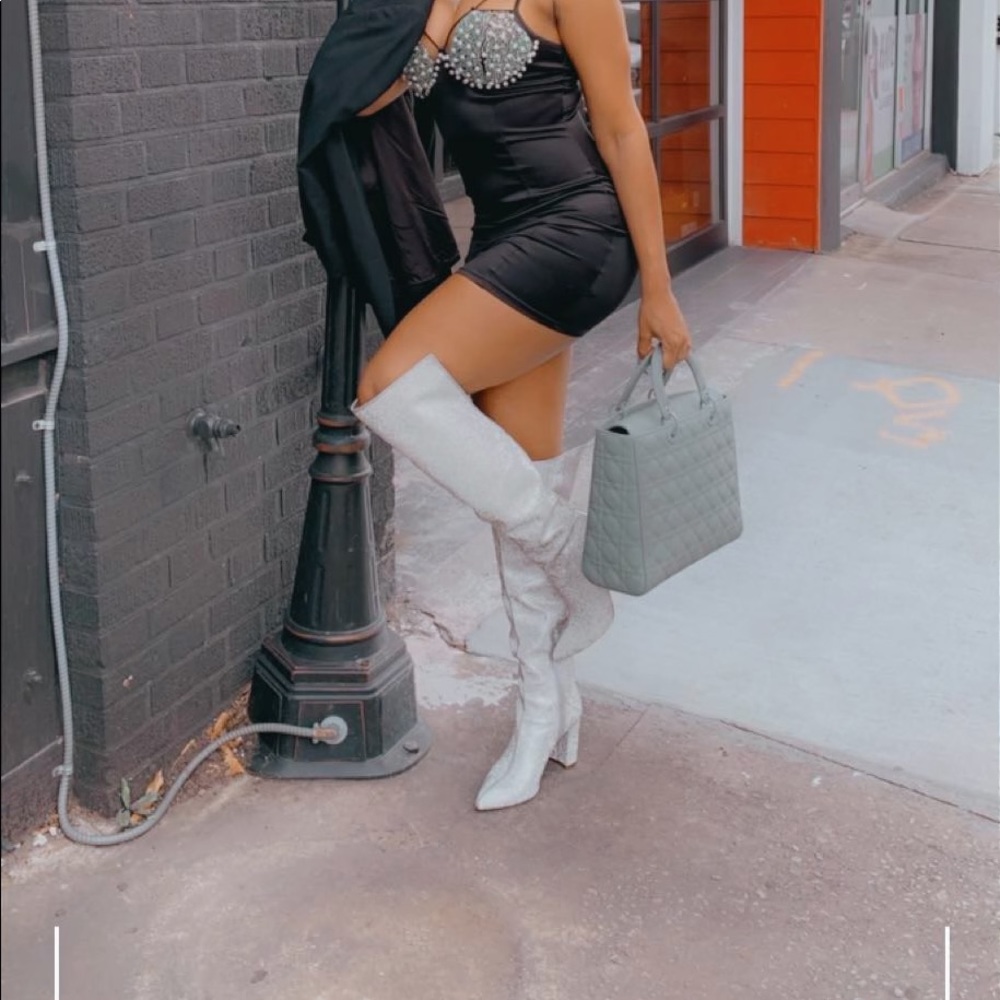 Pearl Studded Rhinestone Dress